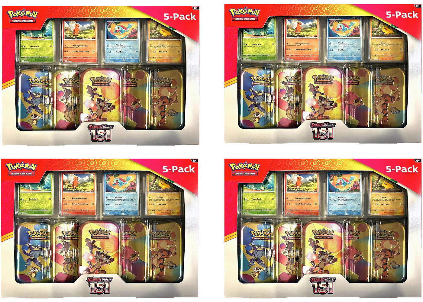 Pokémon Scarlet &amp; Violet-151 Lot de 4 mini-boîtes en métal Costco (les illustrations varient)