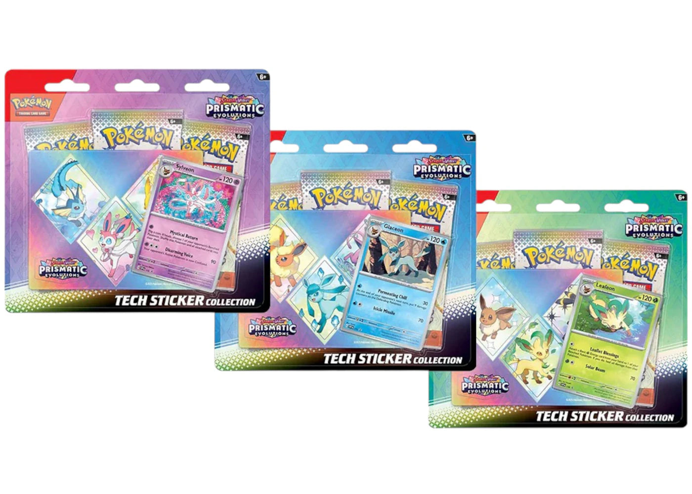 Pokémon Scarlet &amp; Violet - Évolutions Prismatiques - Lot de 3 autocollants techniques (les illustrations peuvent varier)