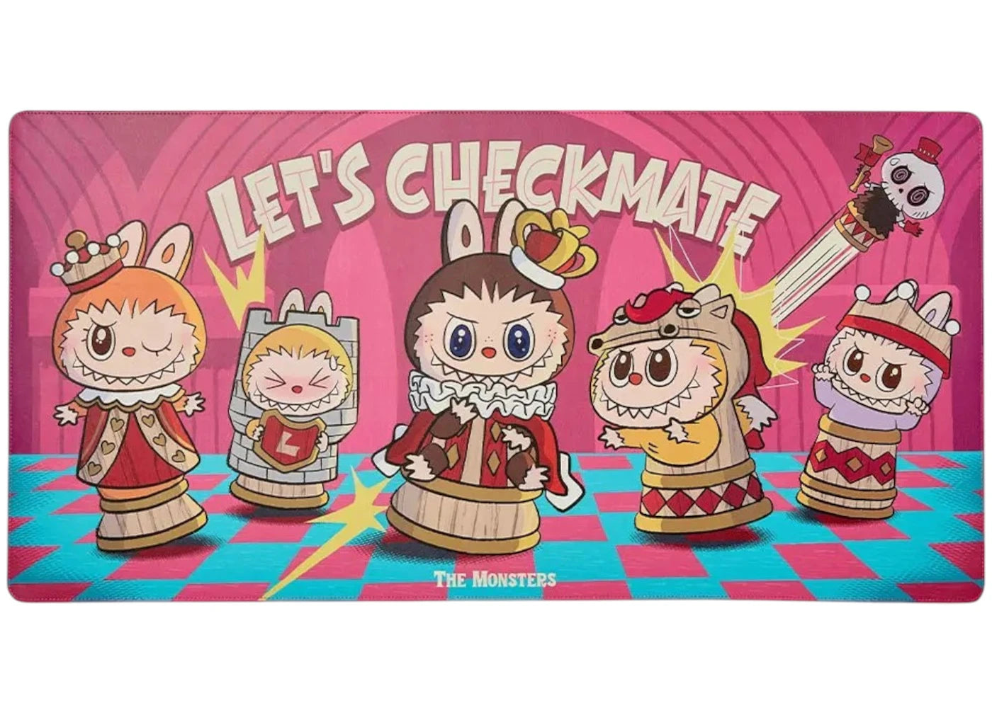 Pop Mart Labubu The Monsters Let's Checkmate Series Computer Desk Mat-