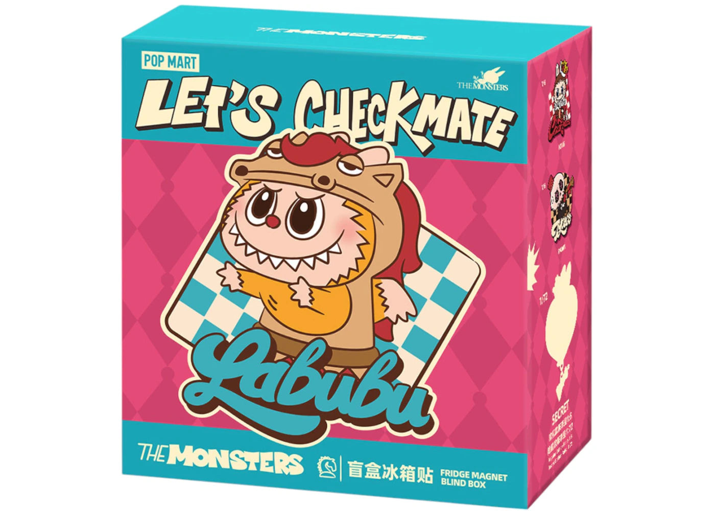 Pop Mart Labubu The Monsters Let's Checkmate Series Fridge Magnet Single Blind Box-
