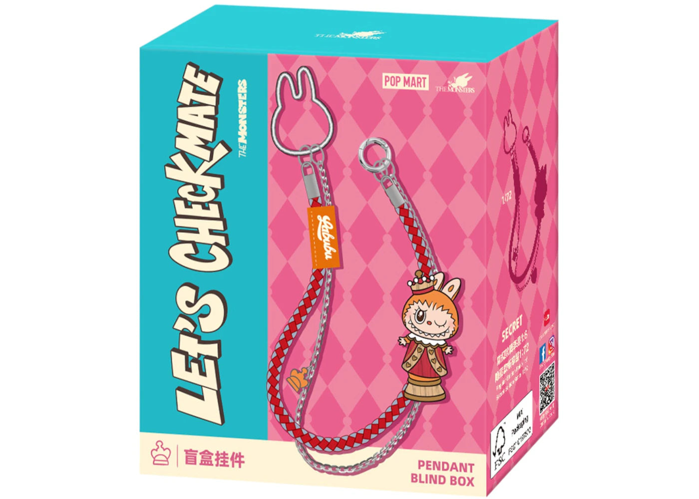 Pop Mart Labubu The Monsters Let's Checkmate Series Pendant Single Blind Box-
