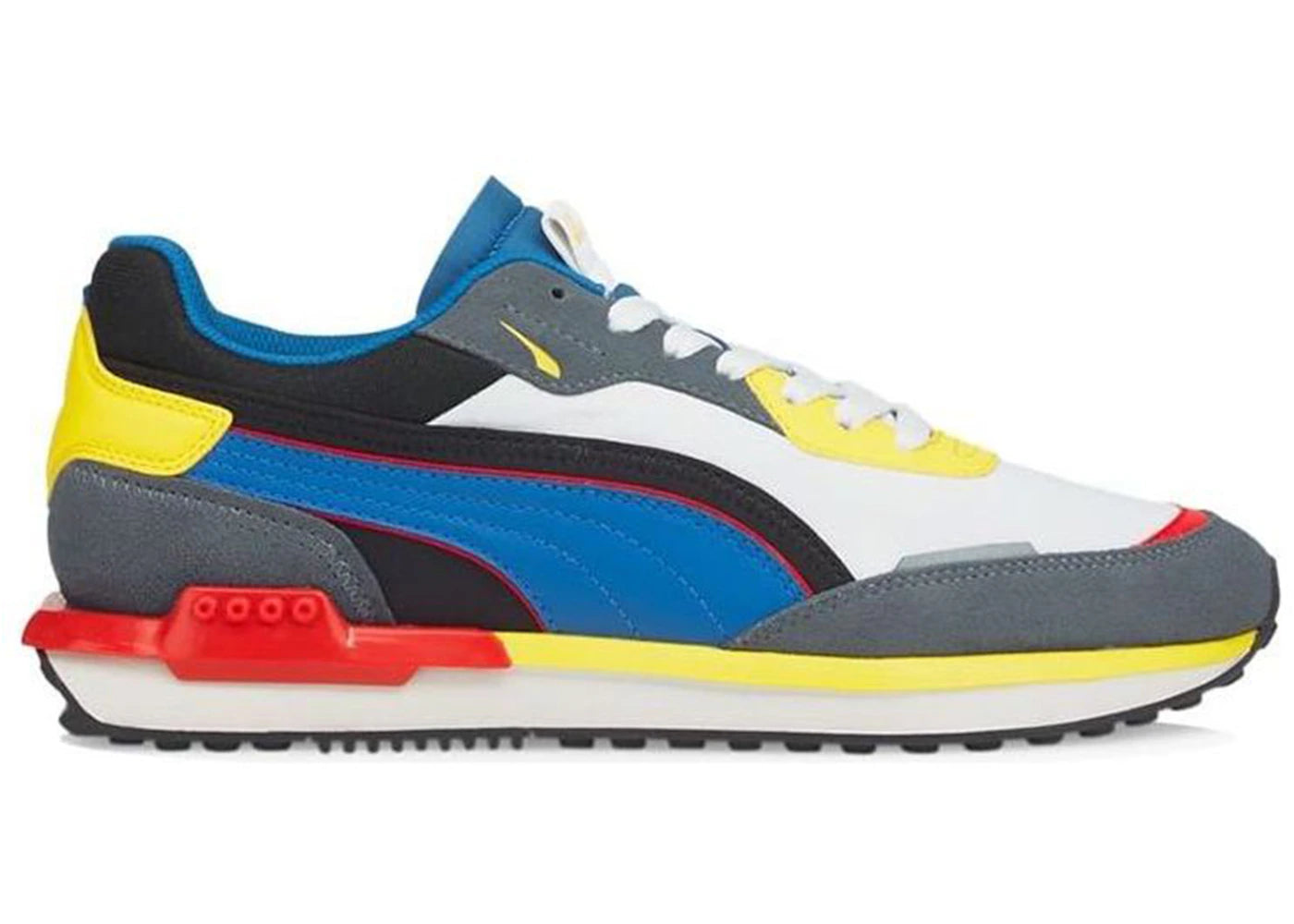 Puma City Rider-White Blue Yellow Red
