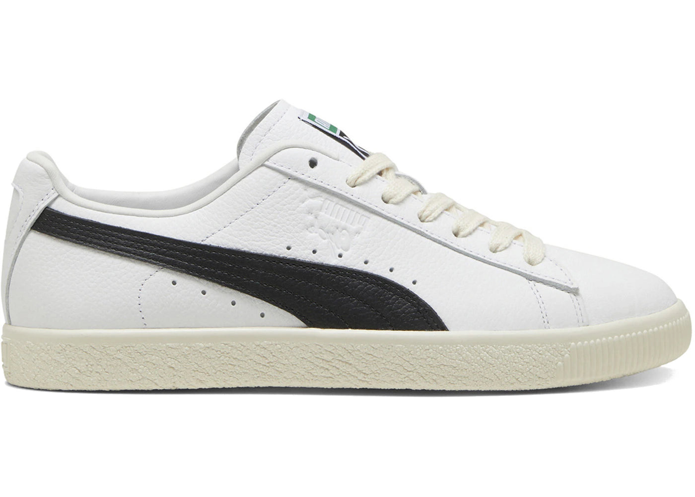 Puma Clyde en cuir - Blanc Noir