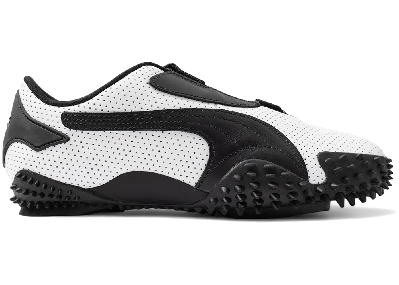 Puma Mostro en cuir perforé - Blanc et noir (Femme)