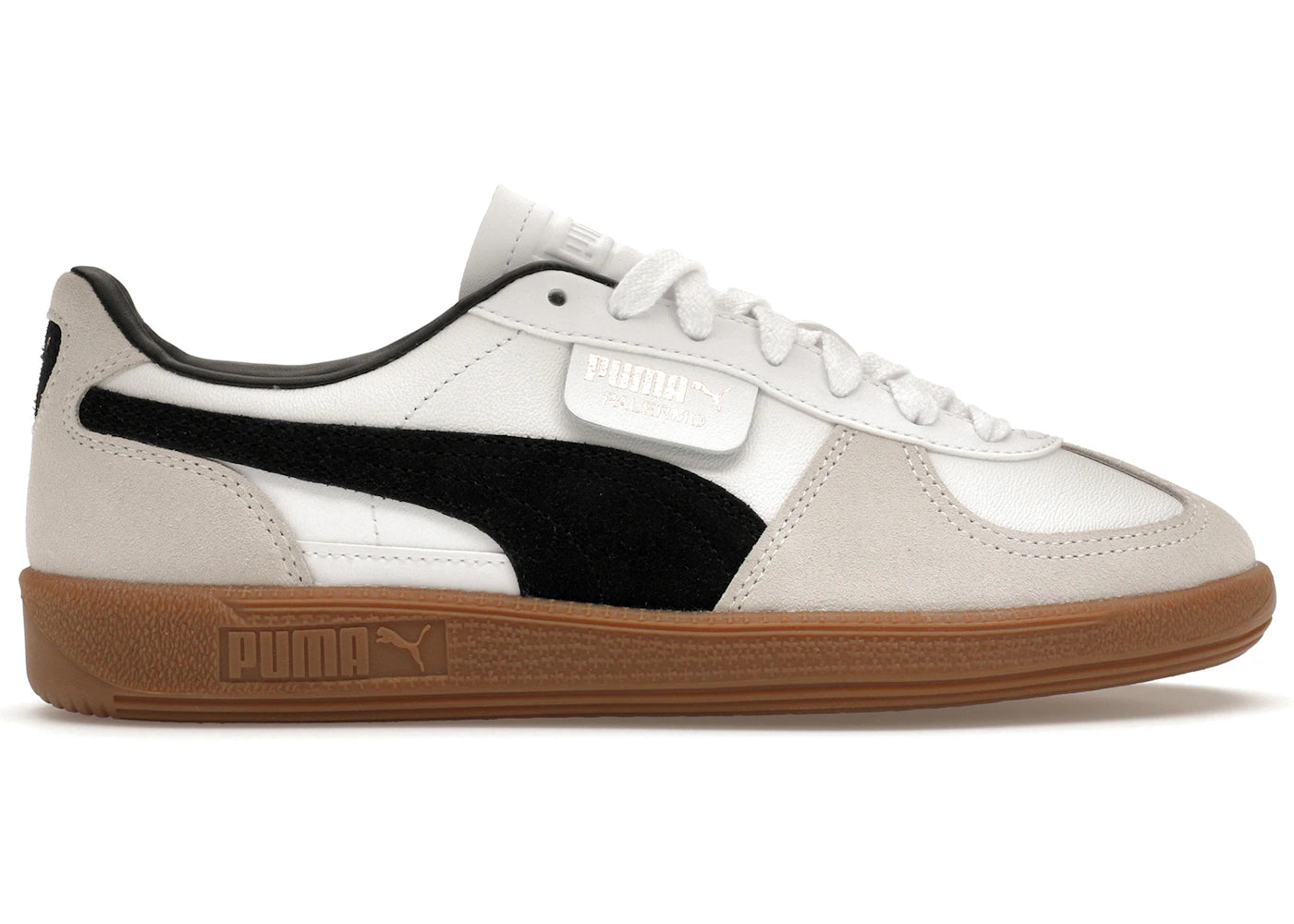 Puma Palermo Cuir Blanc Gris Vapor Gomme