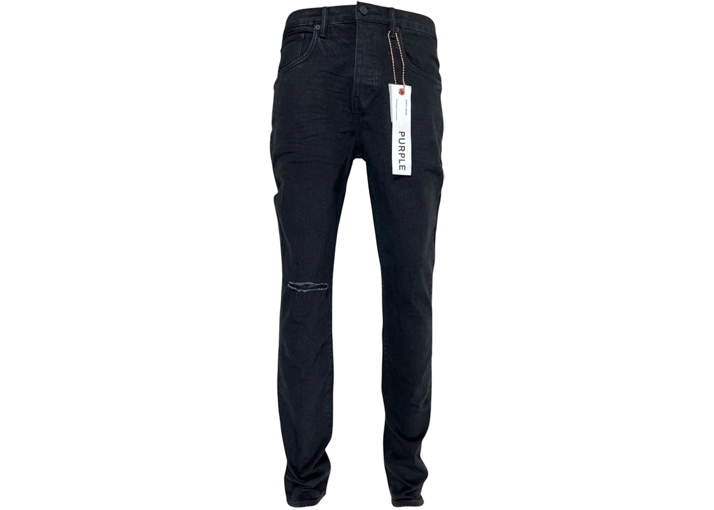 Purple Brand P002-Ndbr825 Knee Slit Rinse Slim Jean Black