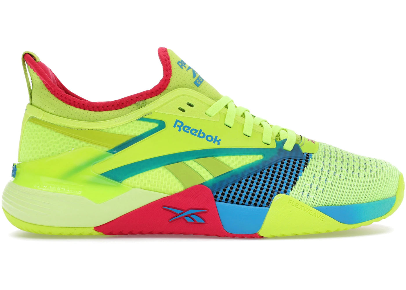 Reebok Nano Court - Citron vert numérique, Aqua, Rose vif