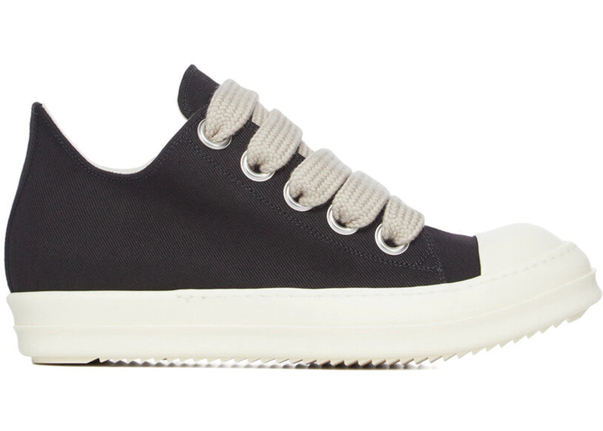 Rick Owens DRKSHDW Jumbolace Low Sneaks Black Milk - main view
