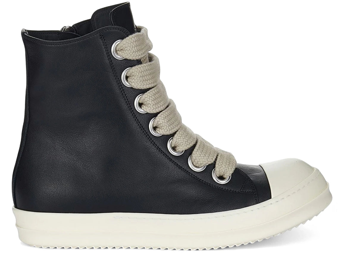 Rick Owens Jumbo Laced High Black Milk Leather - main view
