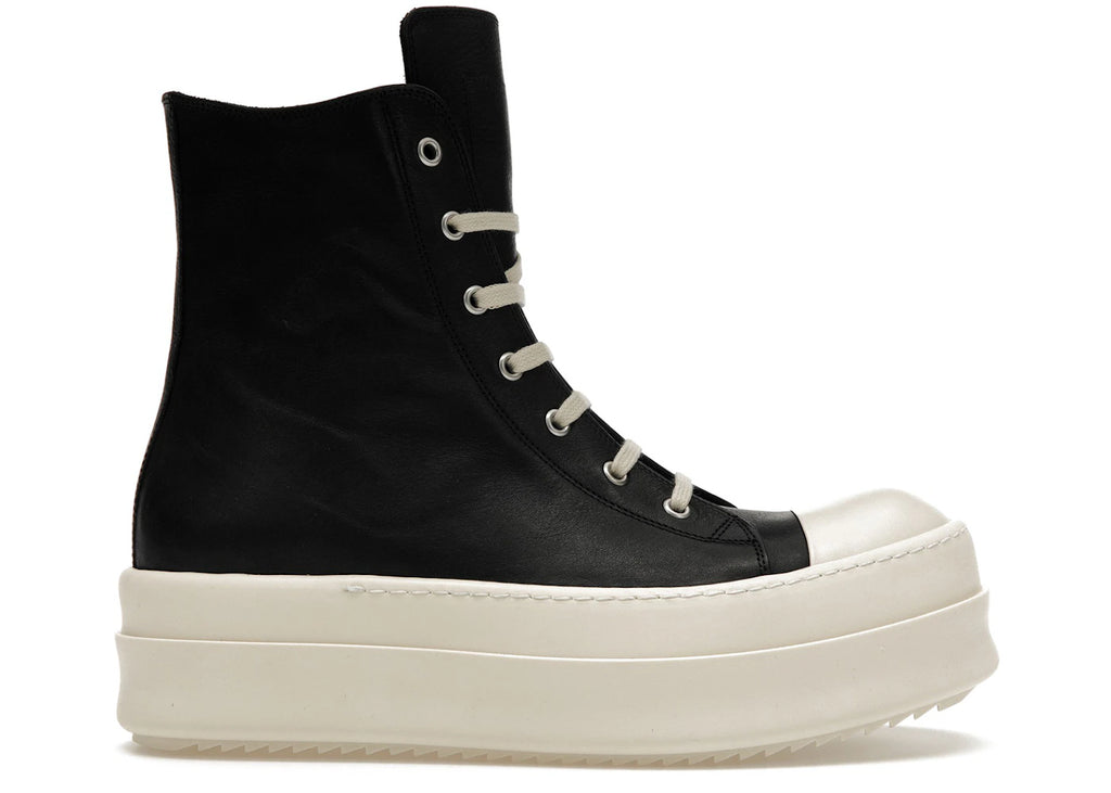 Rick Owens Mega Bumper Leather Sneakers Black Milk - main view