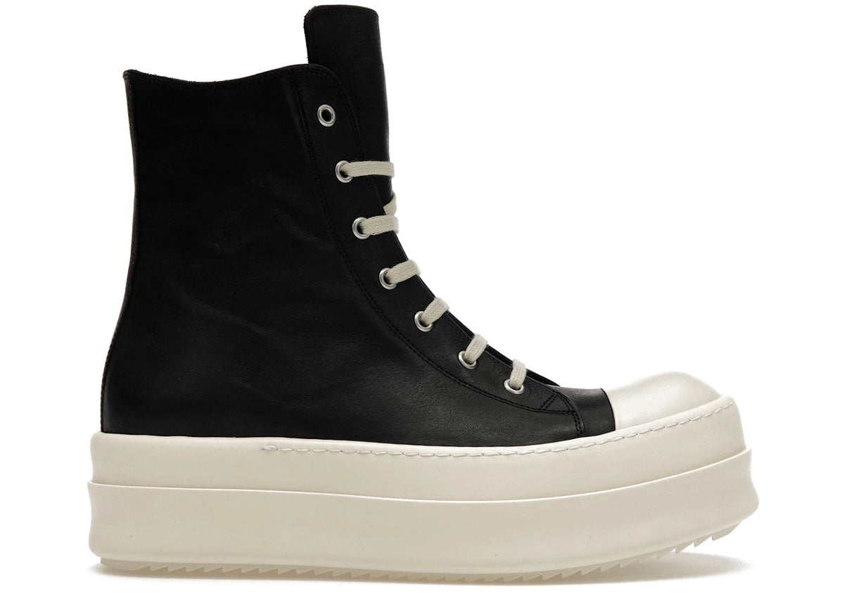 Rick Owens Mega Bumper Leather Sneakers Black Milk - main view