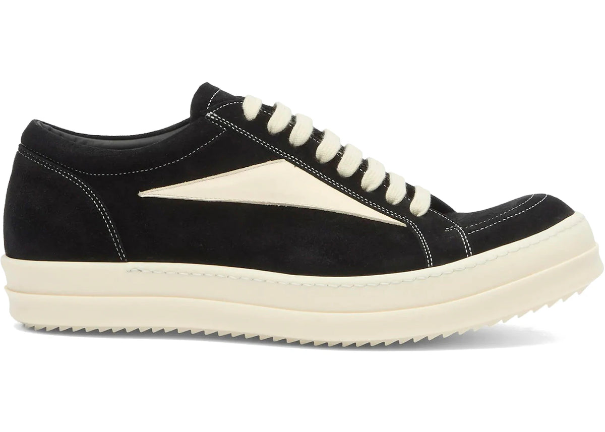 Rick Owens Vintage Low Sneaker Suede Black Milk - main view