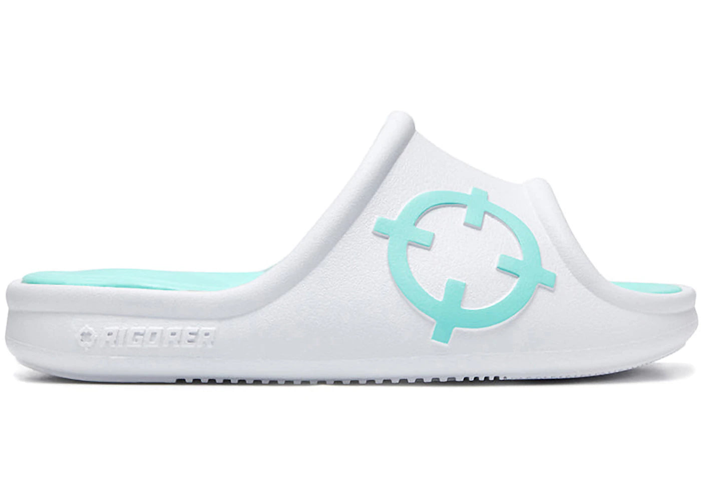 Rigorer Big Logo Slide-White Aqua Green