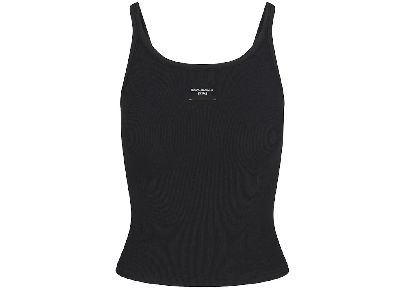 SKIMS x Dolce&amp;Gabbana Cotton Rib Scoop Tank-Onyx
