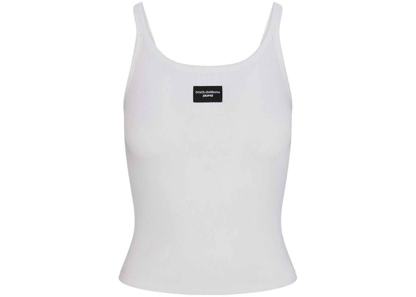 SKIMS x Dolce&amp;Gabbana Cotton Rib Scoop Tank-Snow