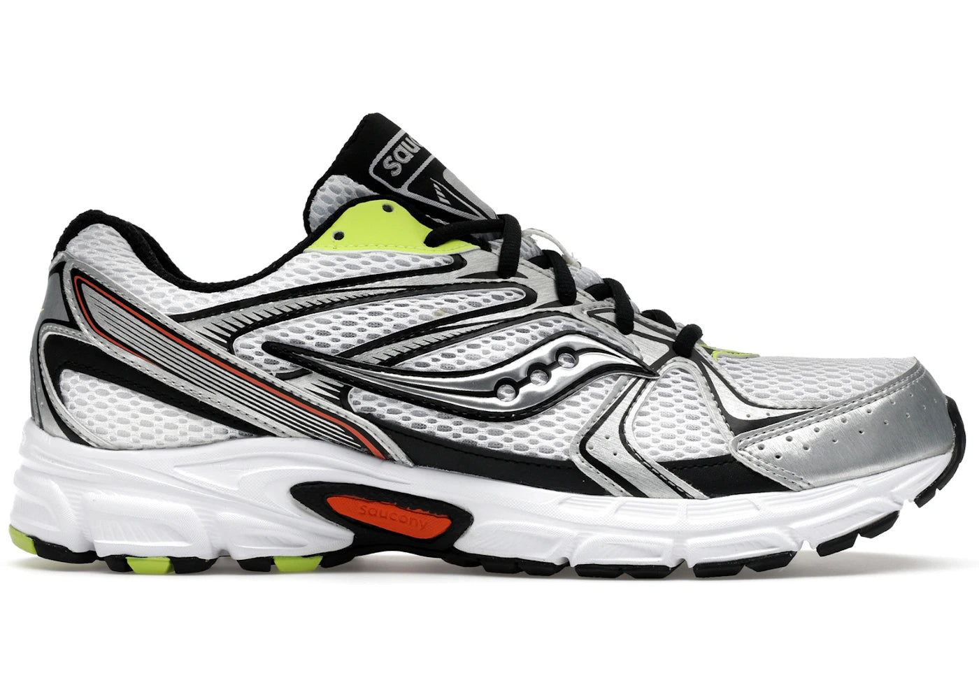 Saucony Grid Ride Millennium White Silver Lime Orange