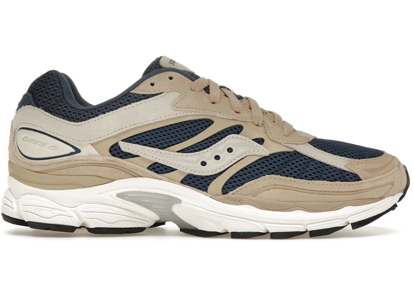 Saucony ProGrid Omni 9 Premium Beige Navy Blue - main view