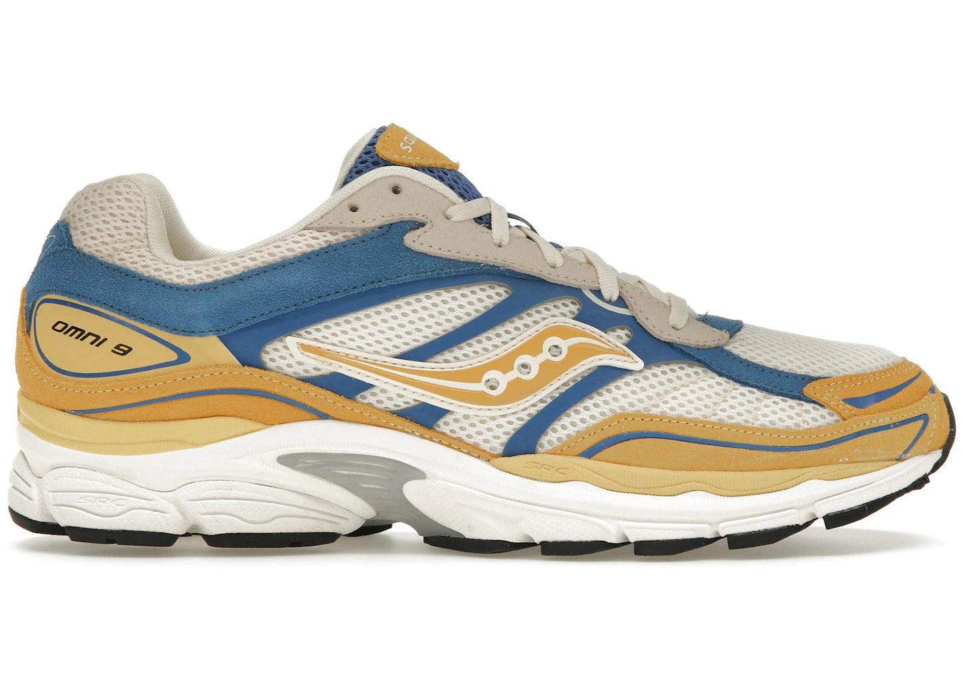 Saucony ProGrid Omni 9 Premium Cream Yellow Royal Blue - main view