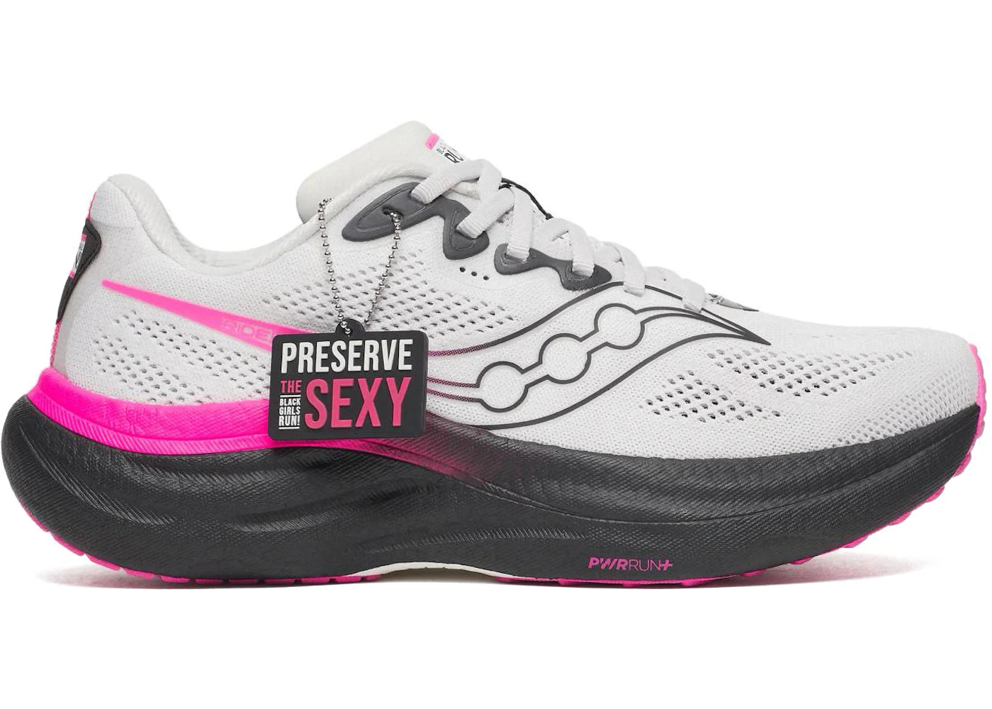 Saucony Ride 19 Black Girls Run Fog Hot Pink - main view
