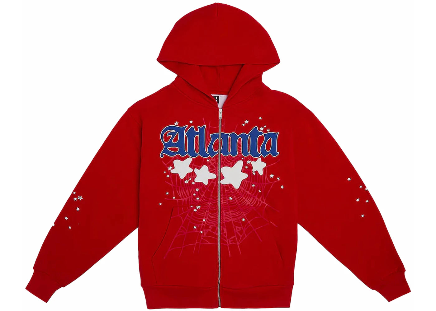 Sweat à capuche zippé Sp5der Atlanta - Rouge