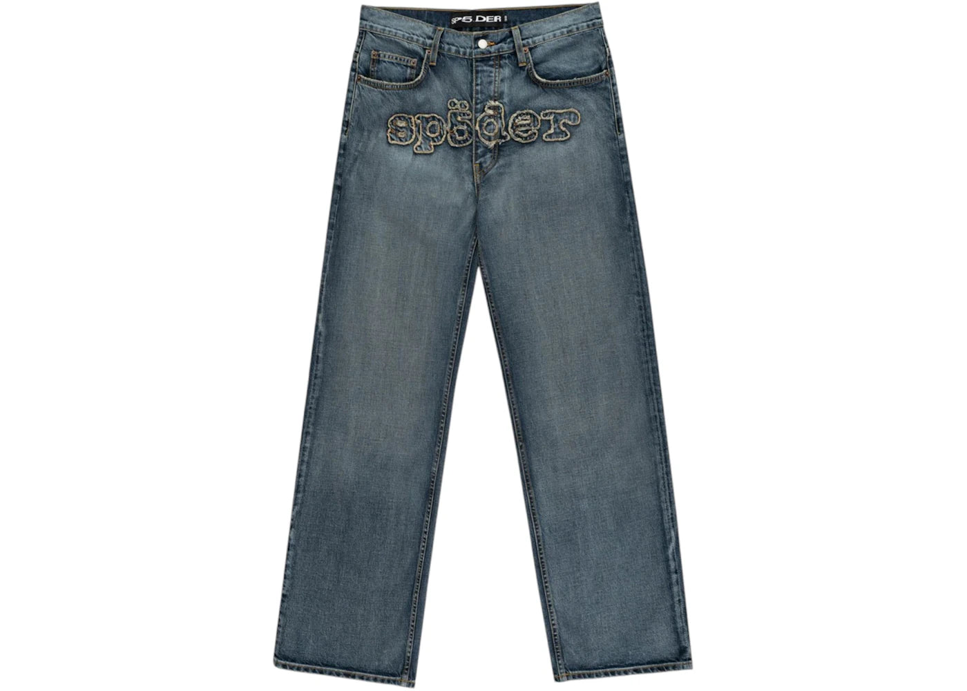 Pantalon de travail en denim Sp5der - Délavage bleu clair