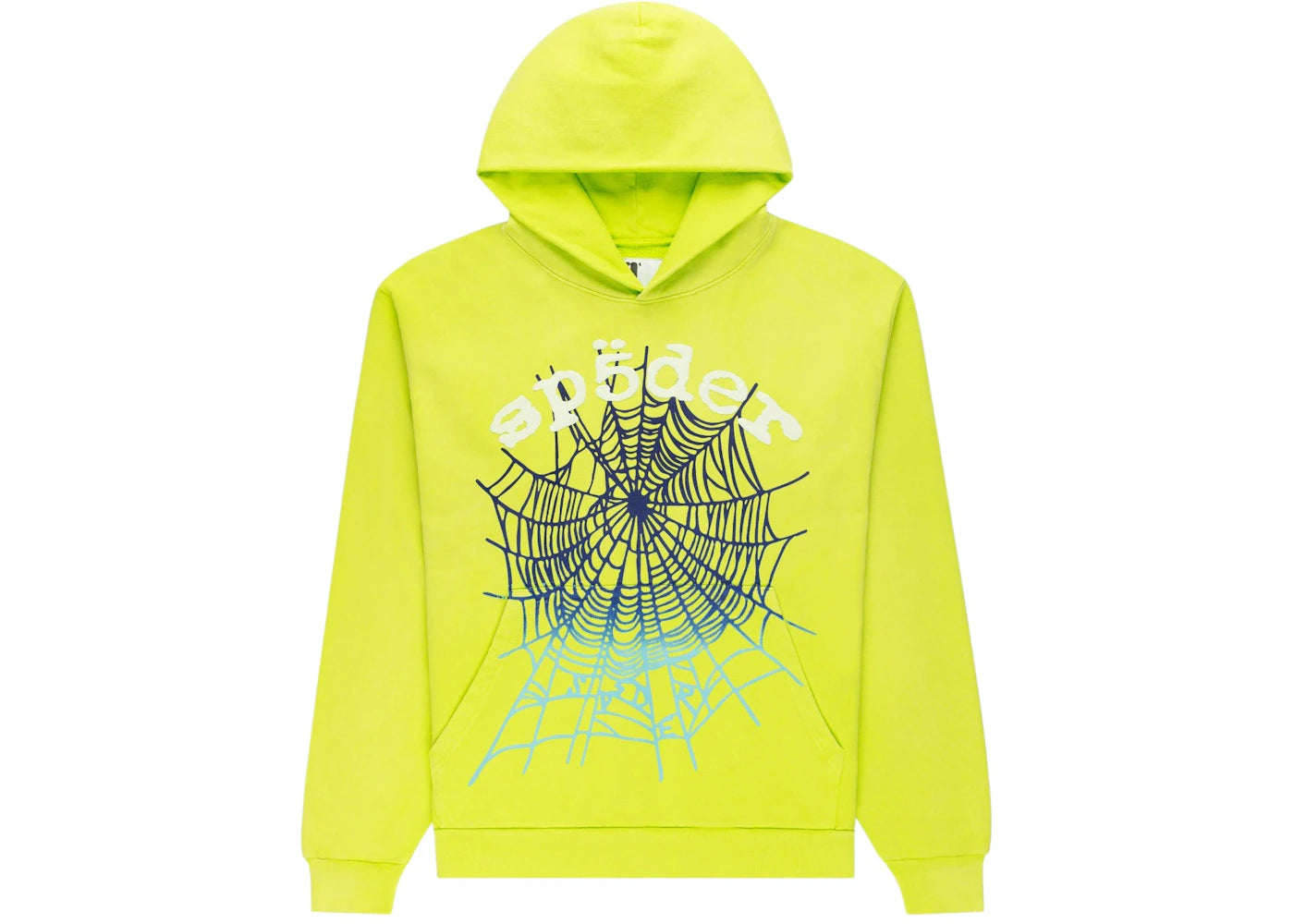 Sweat à capuche dégradé Sp5der OG Web V2 - Vert acide