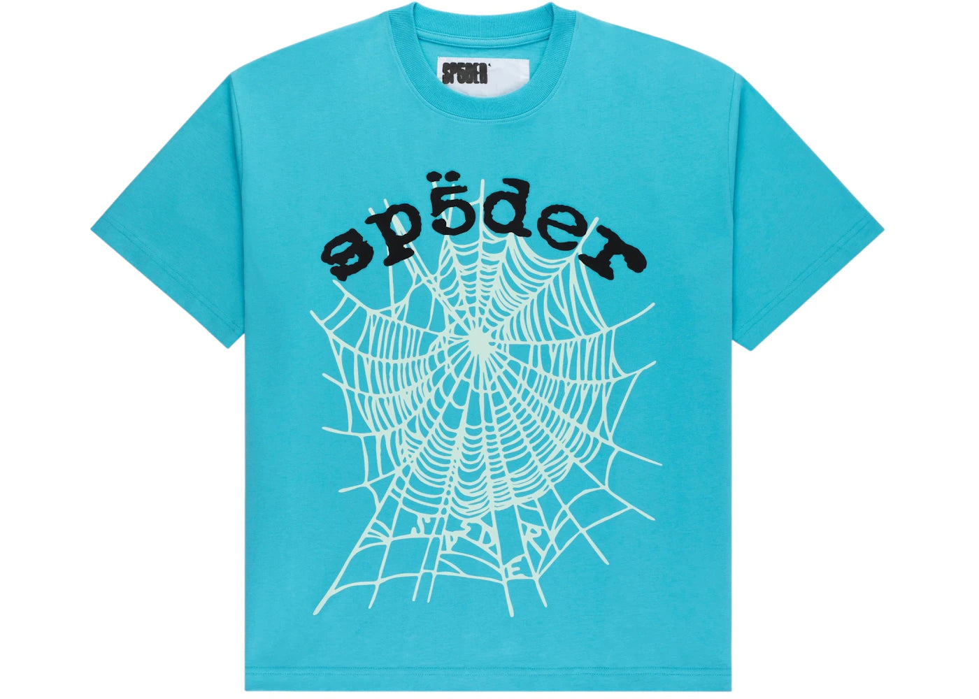 Sp5der OG Web V2 Tee-Cyan