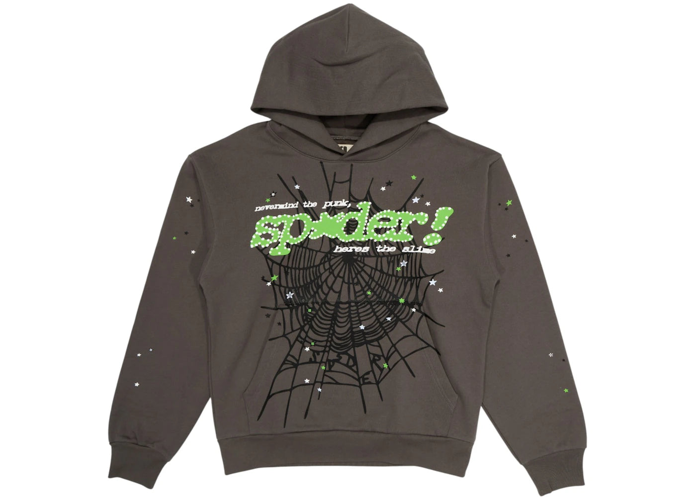 Sweat à capuche Sp5der Punk V2 - Gris ardoise