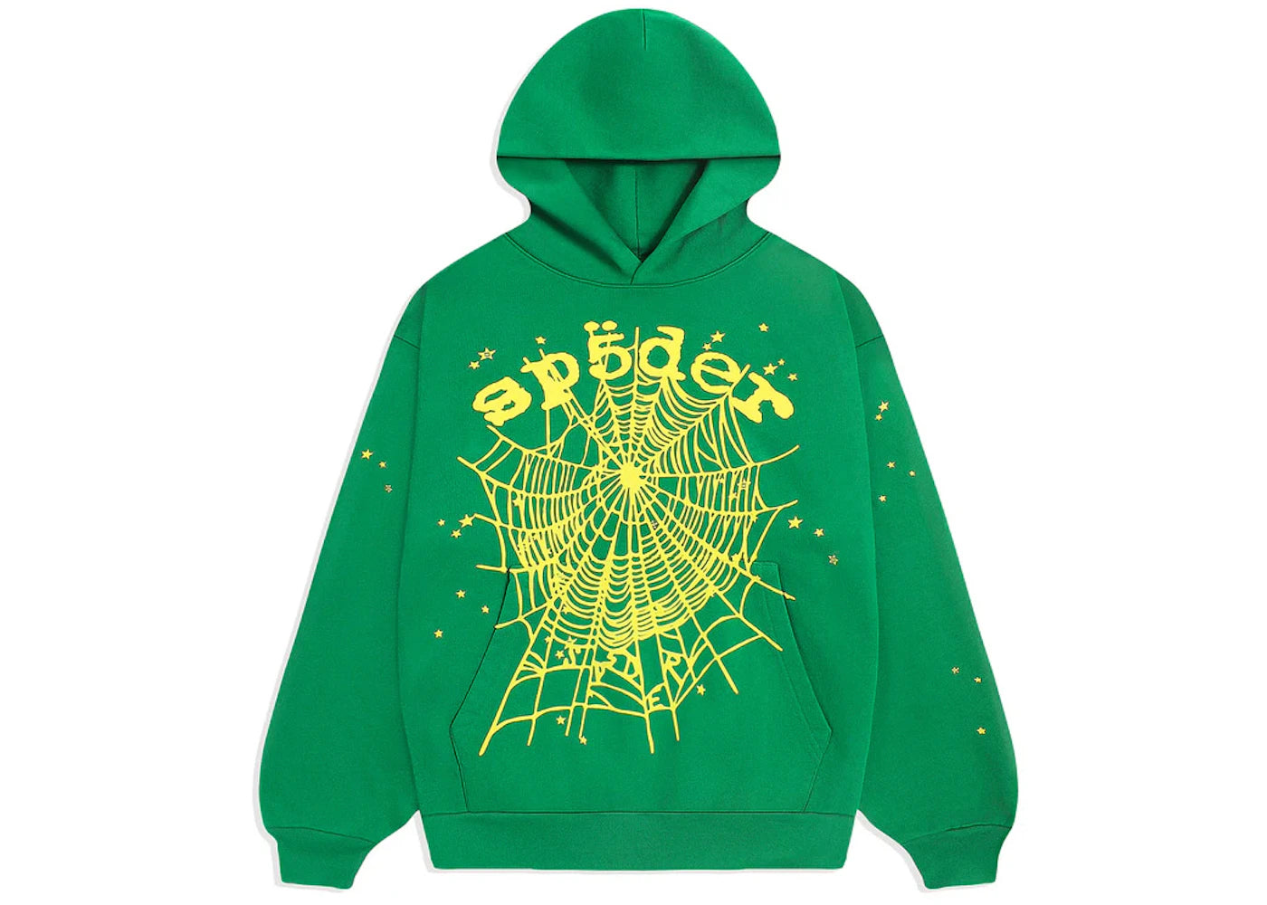 Sweat à capuche Sp5der Star OG Web V2-Slim vert