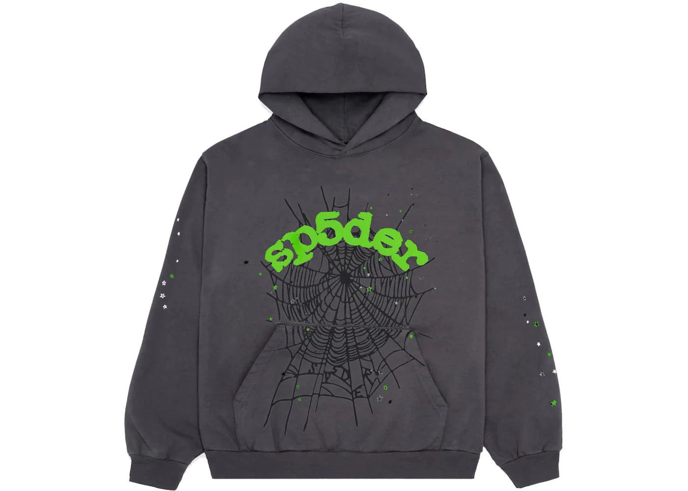Sp5der Wait Web Hoodie-Slate Grey