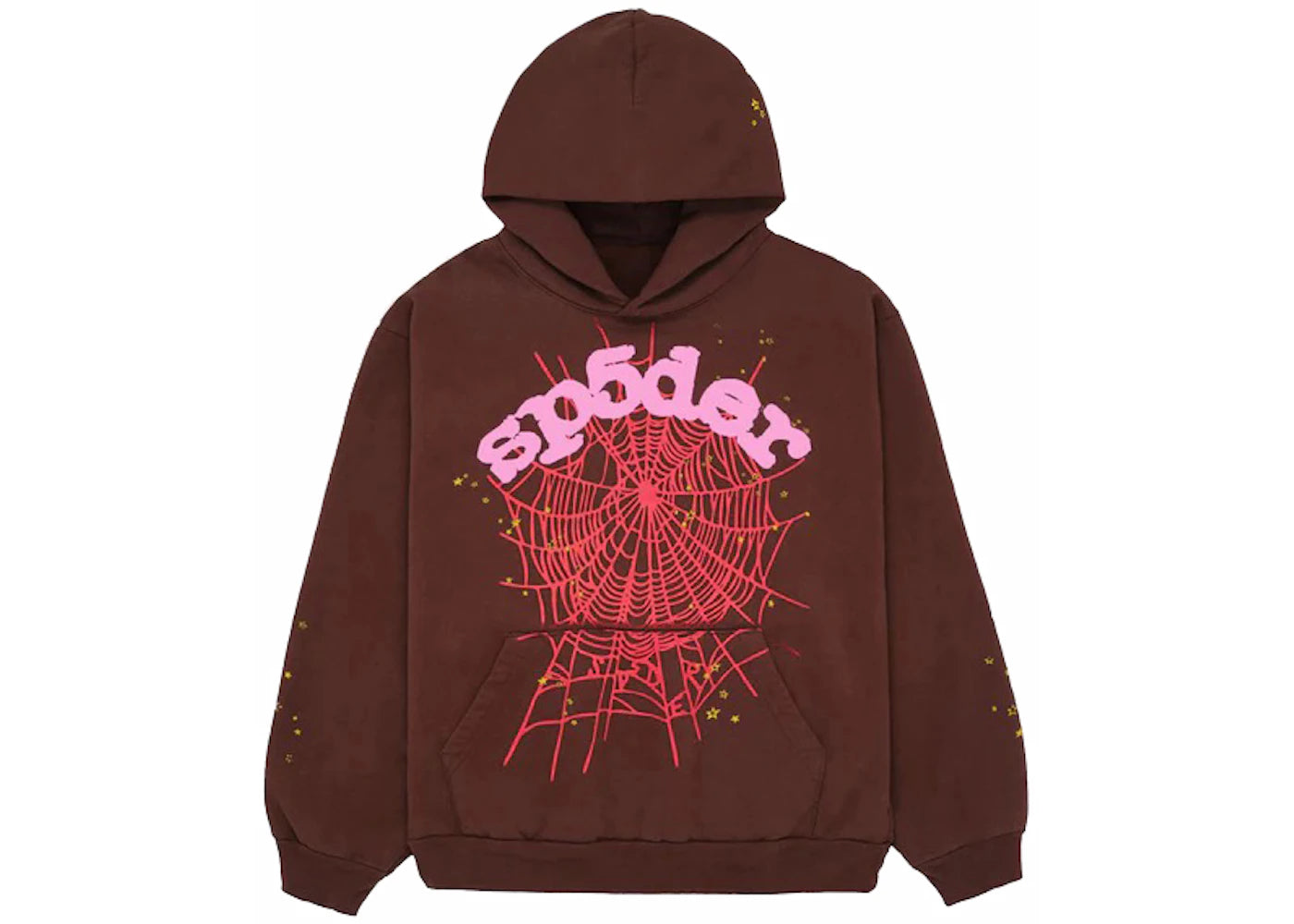 Sweat à capuche Sp5der Web - Marron