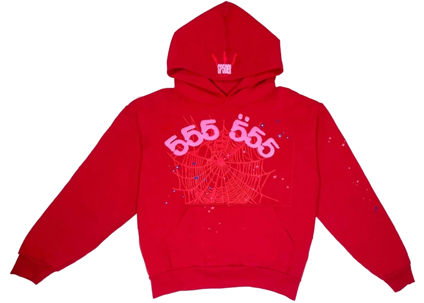 Sp5der Worldwide Red Angel Number 555 Hoodie-Red