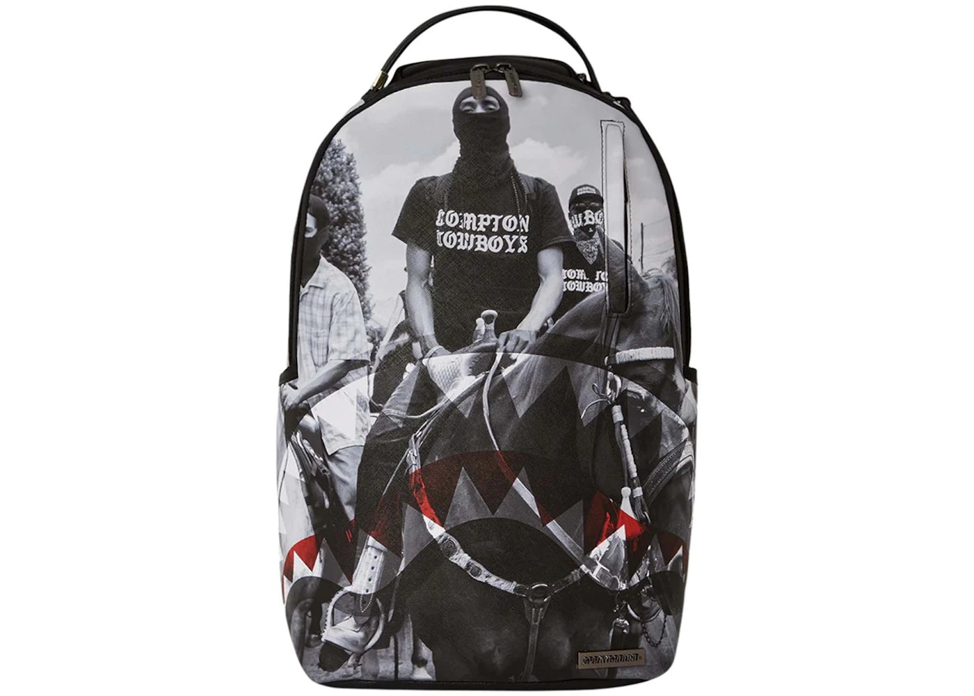 Sprayground Compton Cowboys Riding Alone Backpack Black/White - main view