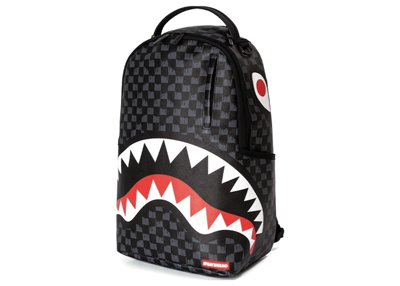 Sprayground Drip Check Shark Backpack Black/Grey Checker - main view