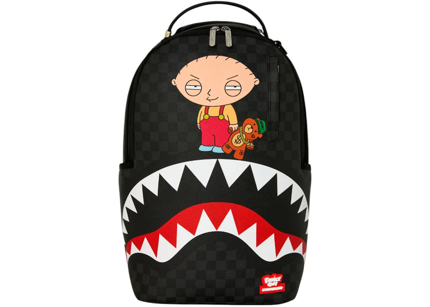 Sprayground Family Guy Stewie Holding Bear Keychain Backpack Black - main view