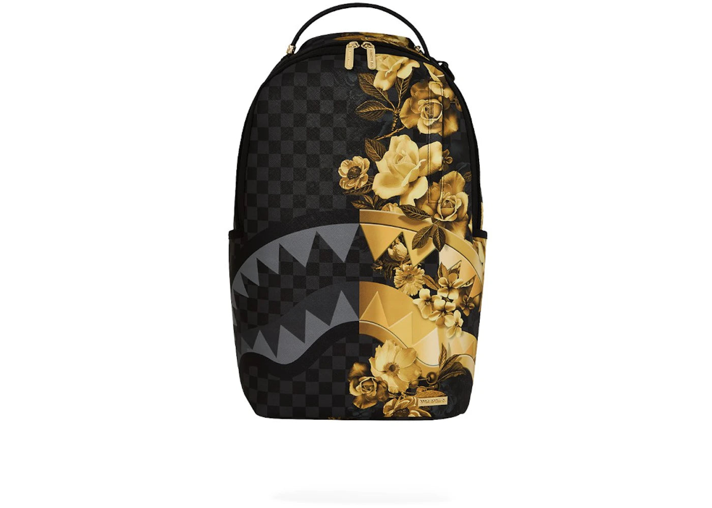 Sprayground Gold Floral Remix Backpack Black/Gold - main view