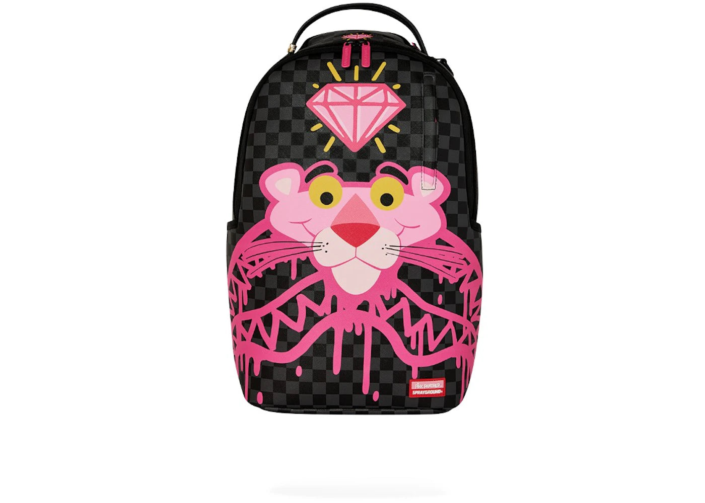 Sprayground Pink Panther Drippy Diamonds Backpack Black/Pink - main view
