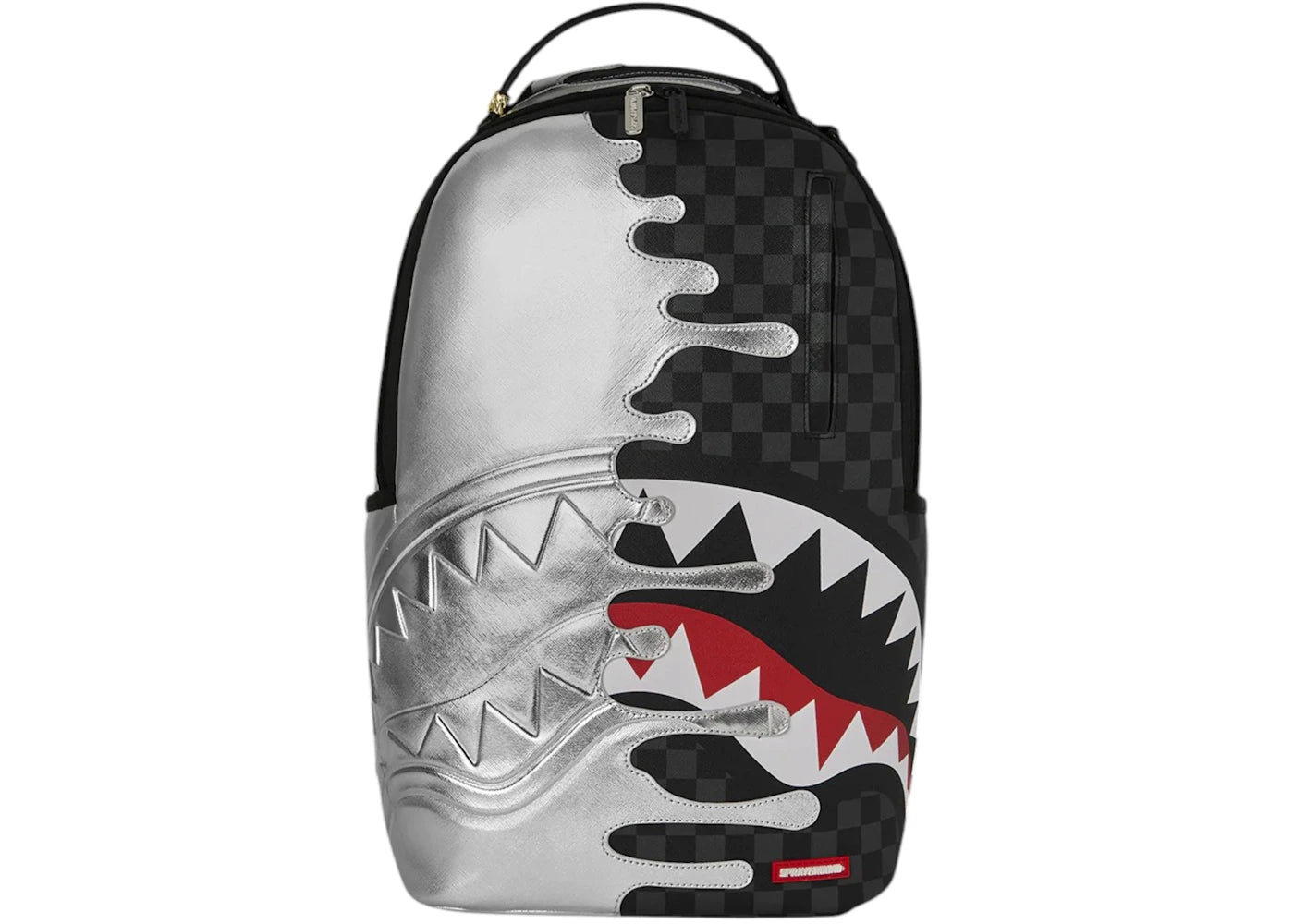 Sprayground Silver Side Drip Check DLXSV Backpack Multicolor/Red - main view