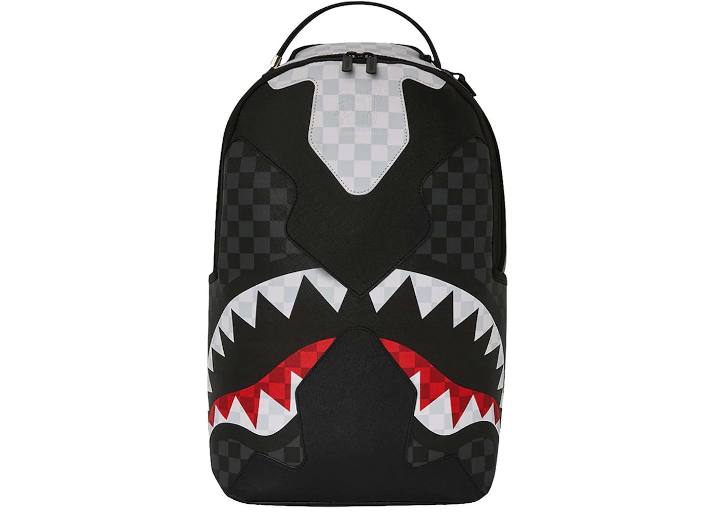 Sprayground Triple Decker Heir To The Throne Shark Backpack Black/White/Grey - main view