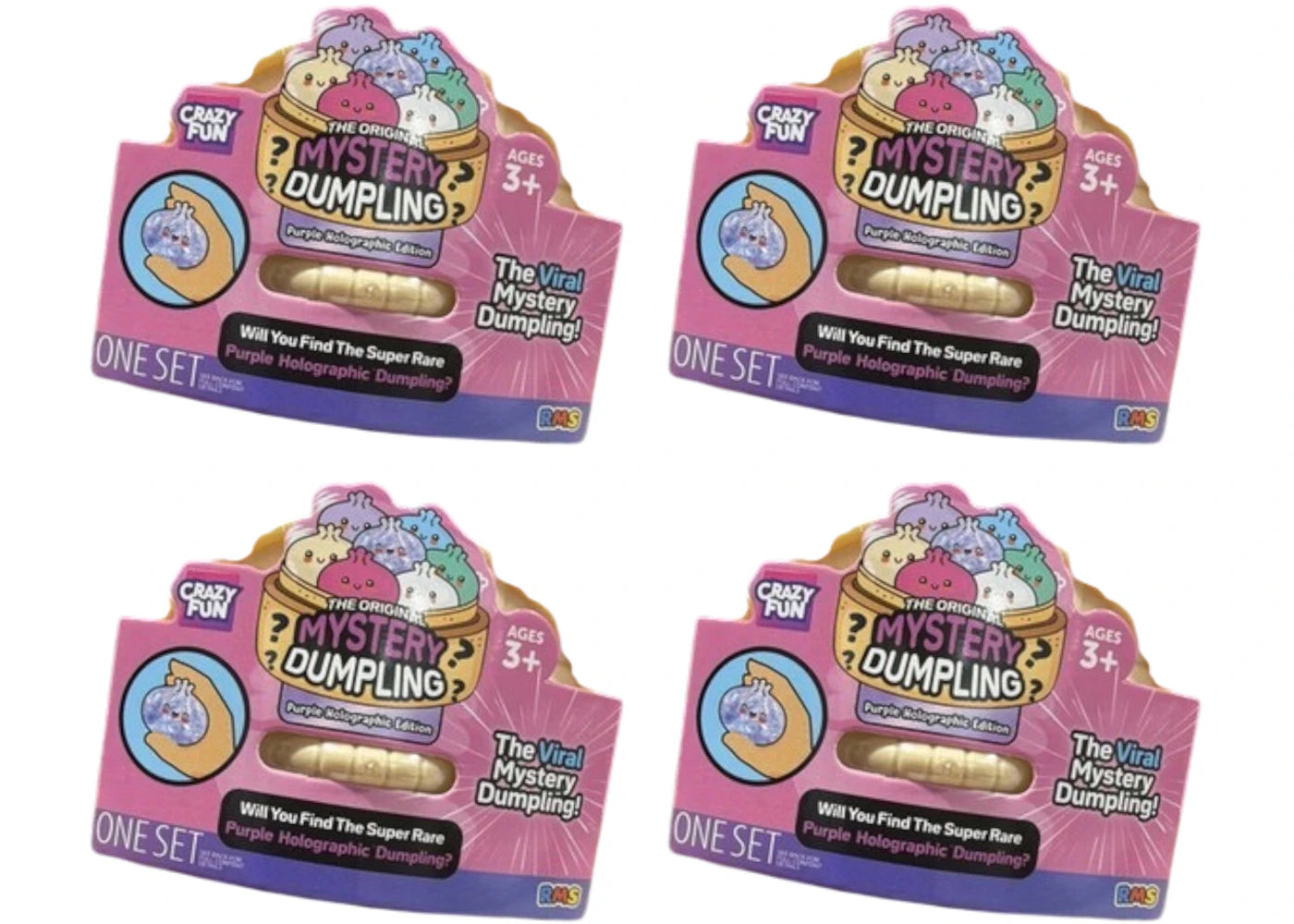 Squishy Bun Holographic Mystery Squishy InchDumpling Inch Blind Box 4x Lot - main view