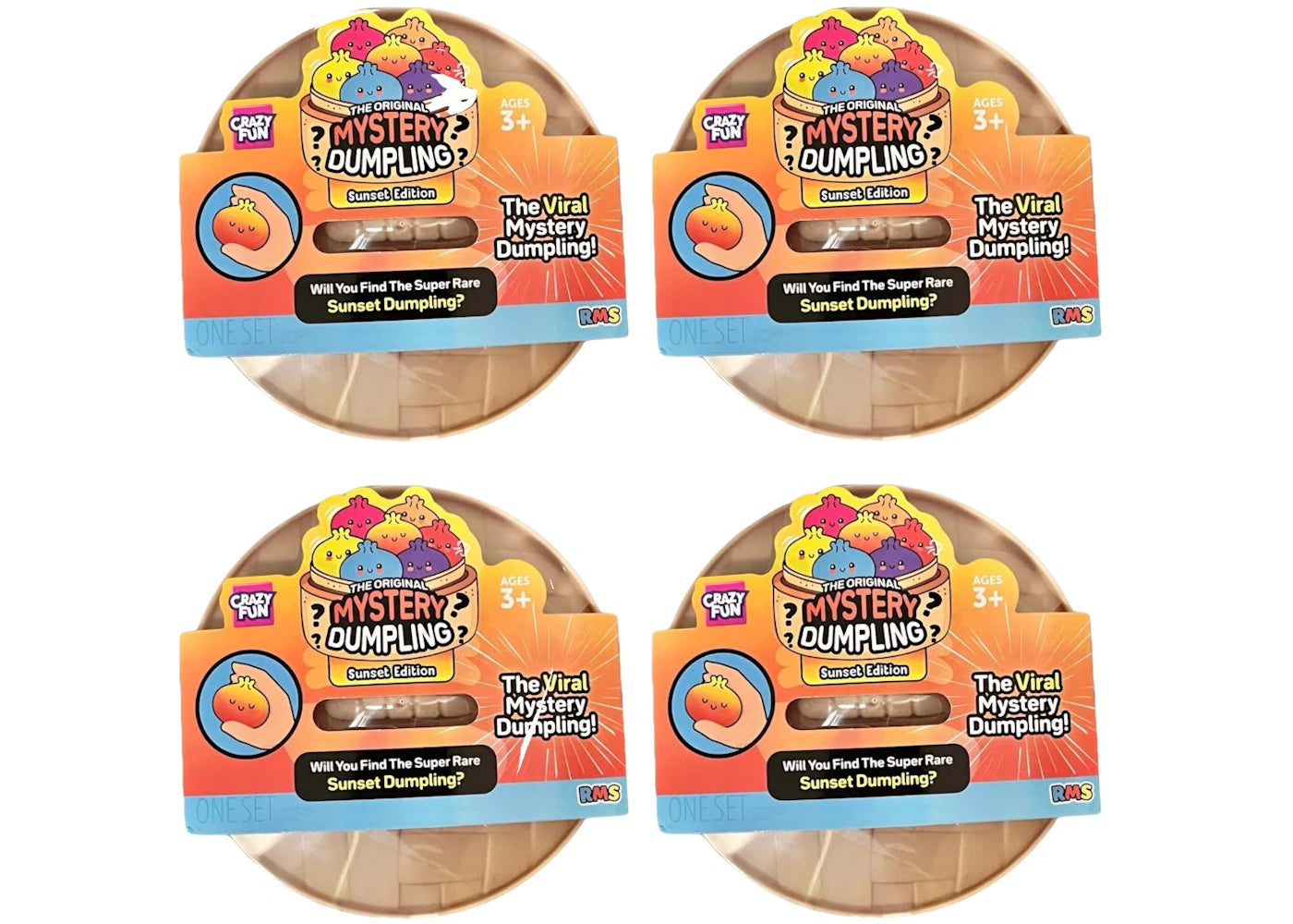 Squishy Bun Mystery Dumpling Sunset Edition Blind Box 4x Lot - main view