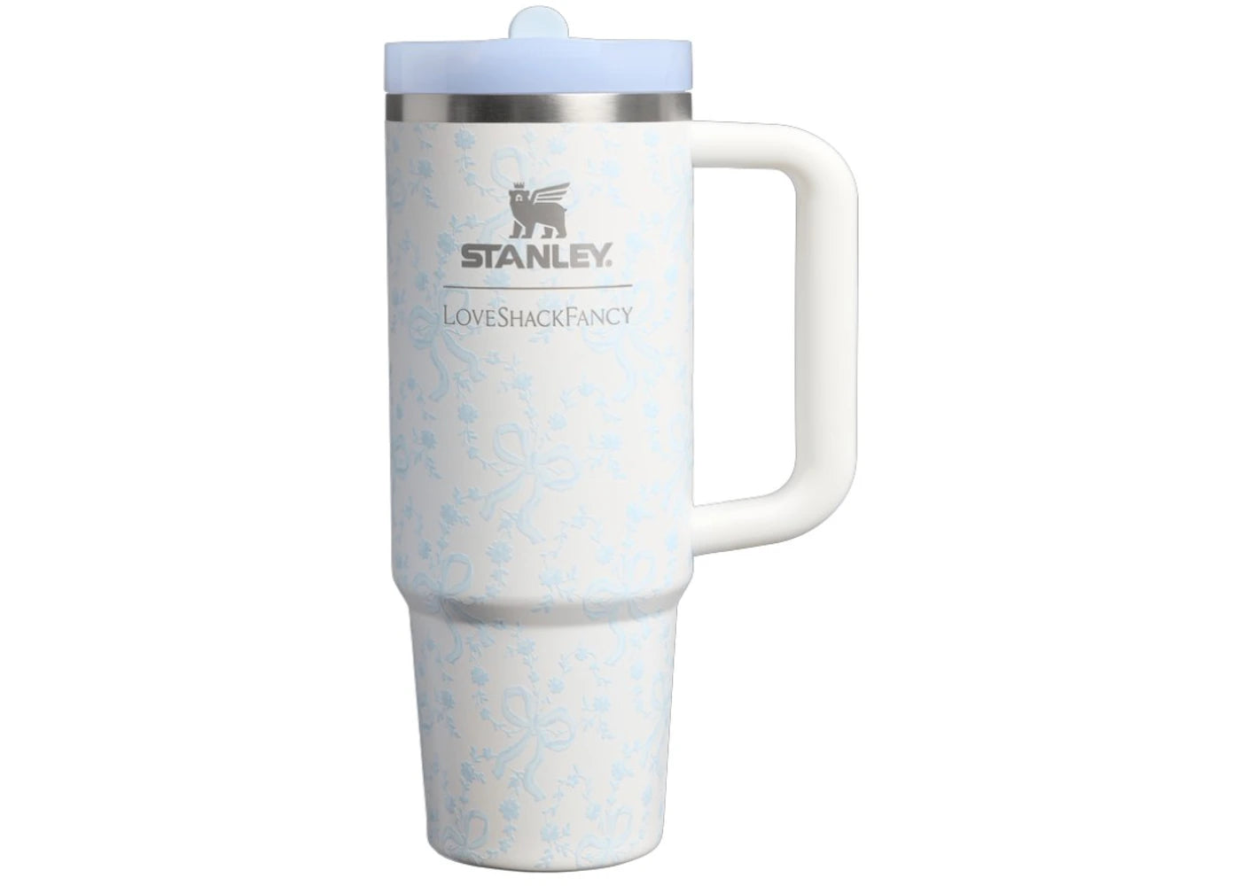 Stanley 1913 x LoveShackFancy Holiday Quencher ProTour Flip Straw 30oz Tumbler Coquette Bow Winter Ice - main view