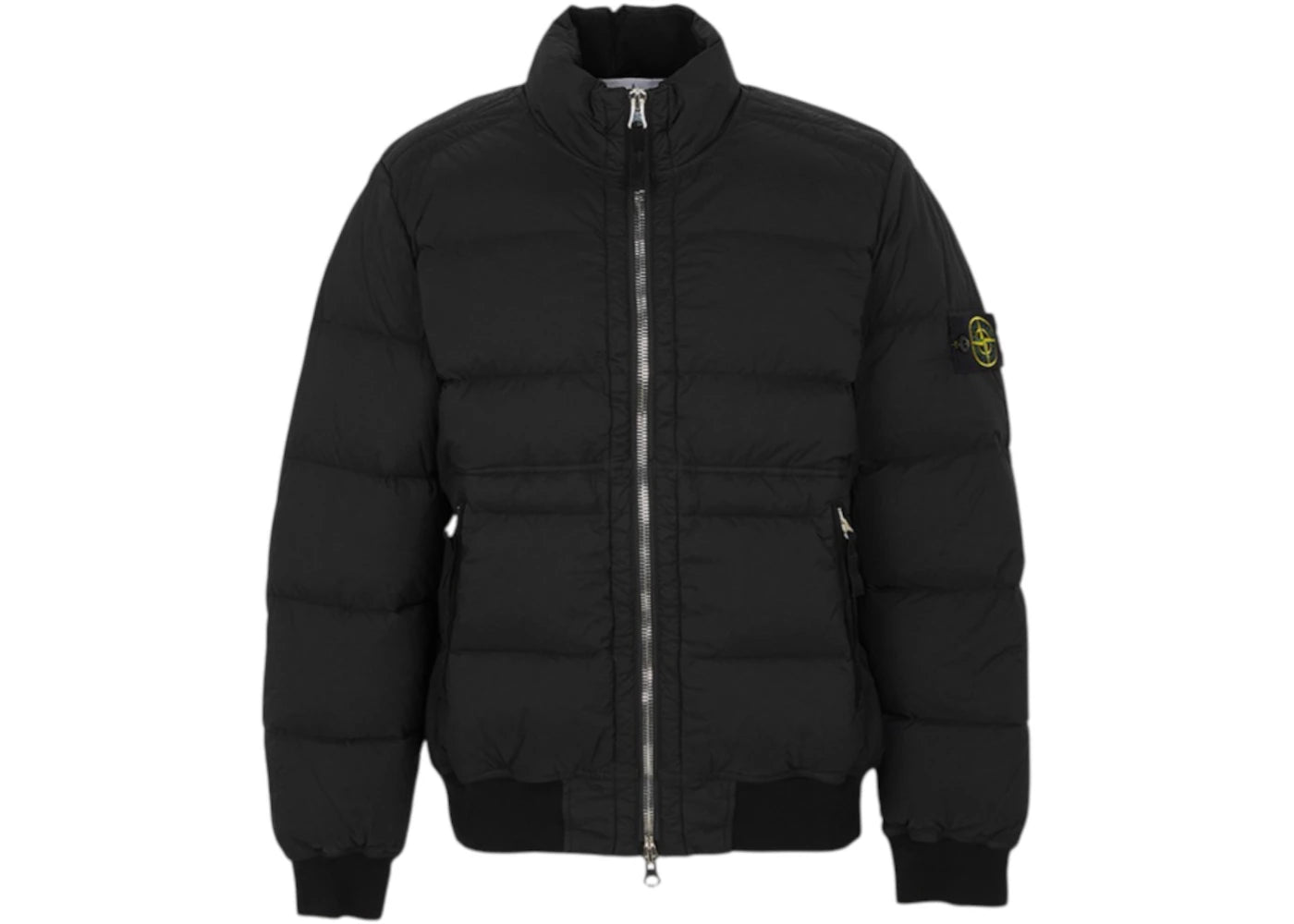 Stone Island Zip Puffer Jacket-Black