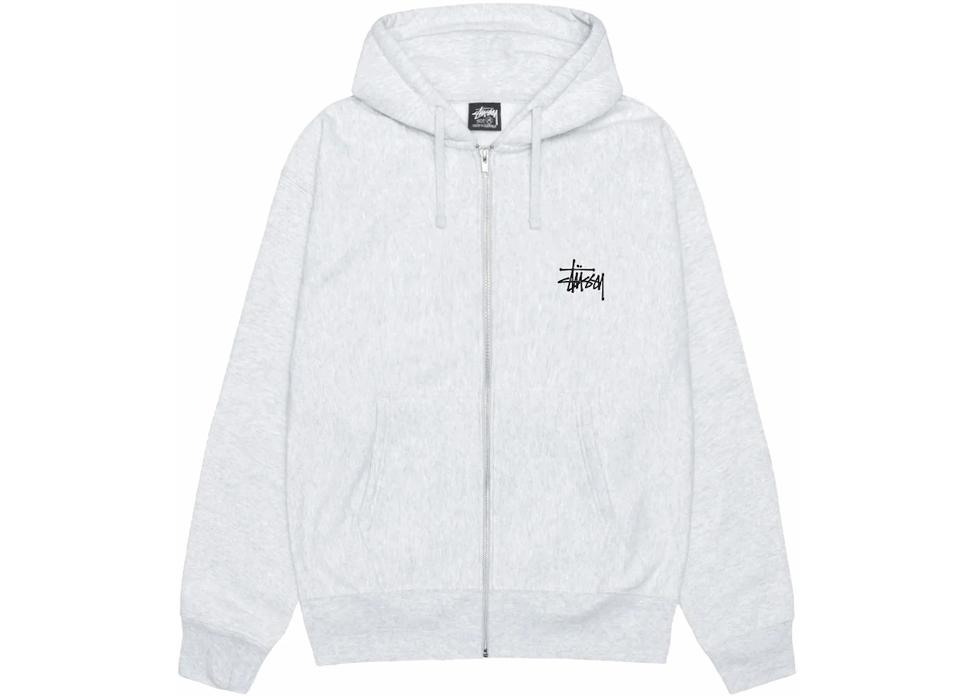 Stussy Basic Stussy Zip Hoodie-Ash Heather