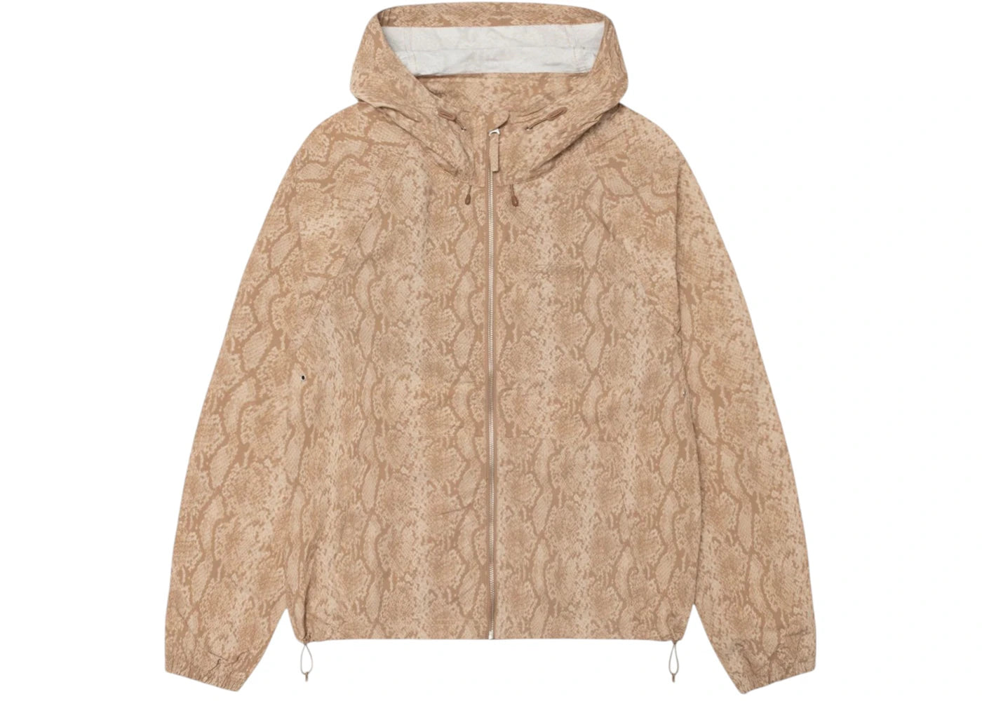 Stussy Beach Snake Print Nylon Shell Jacket-Khaki