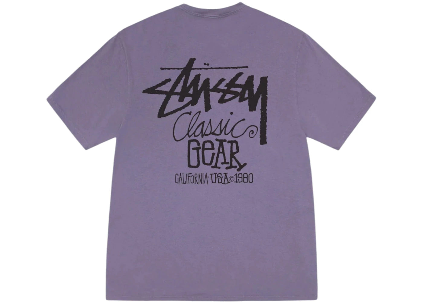 T-shirt Stussy Classic Gear teint aux pigments - Raisin