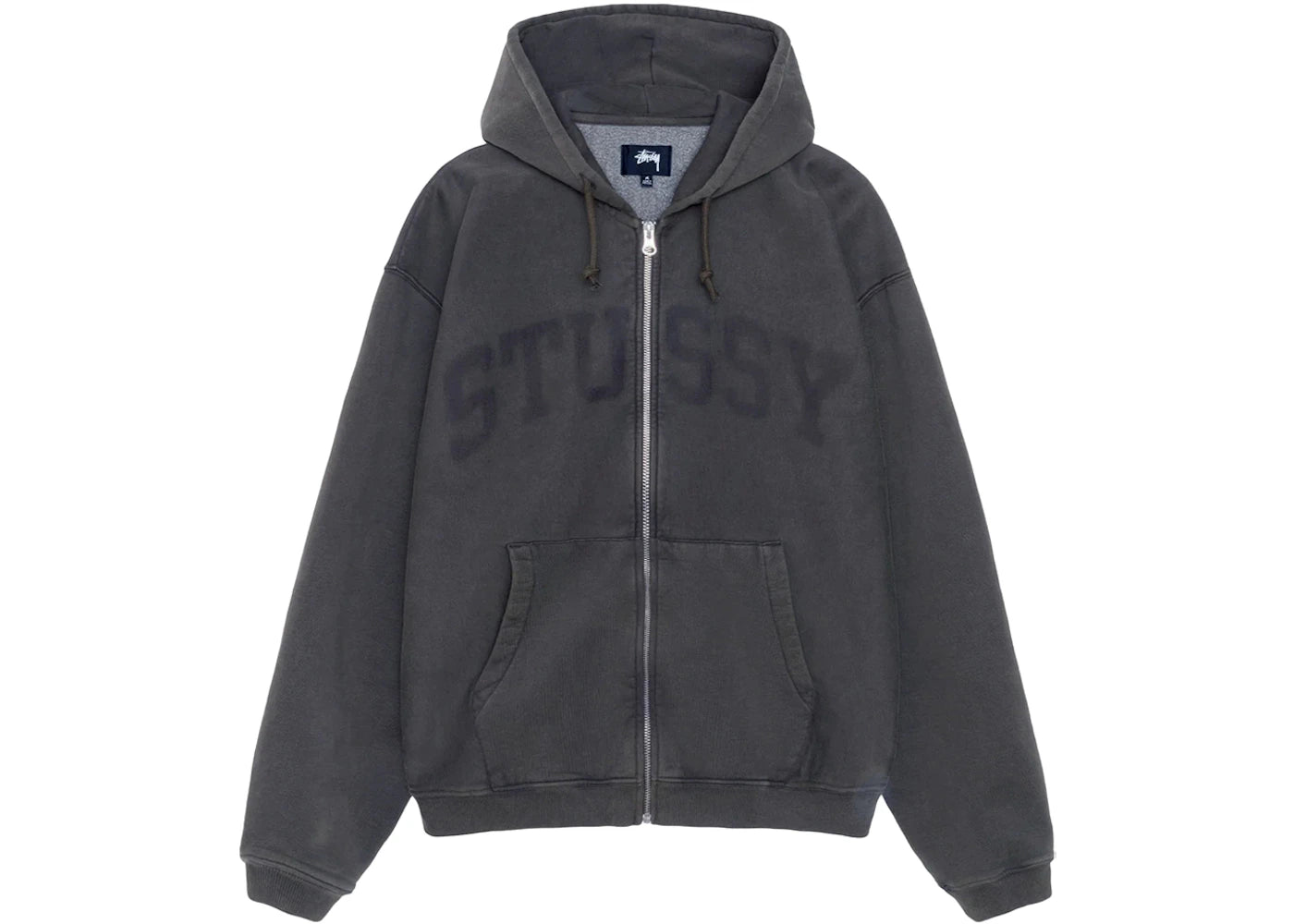 Sweat à capuche zippé Stussy à motif délavé - Noir délavé