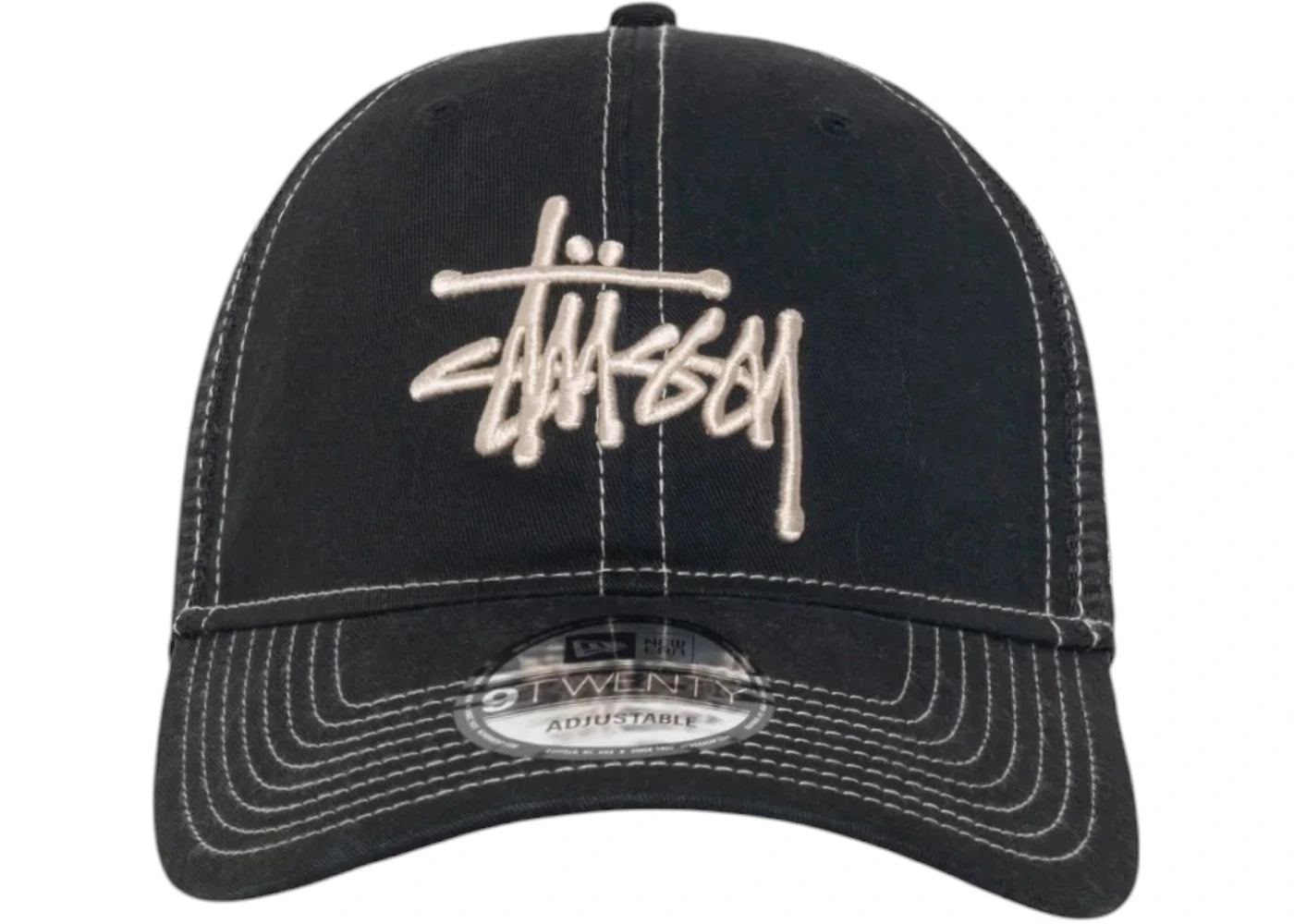 Casquette Stussy New Era 9Twenty Washed Basic Trucker - Noir Nuit