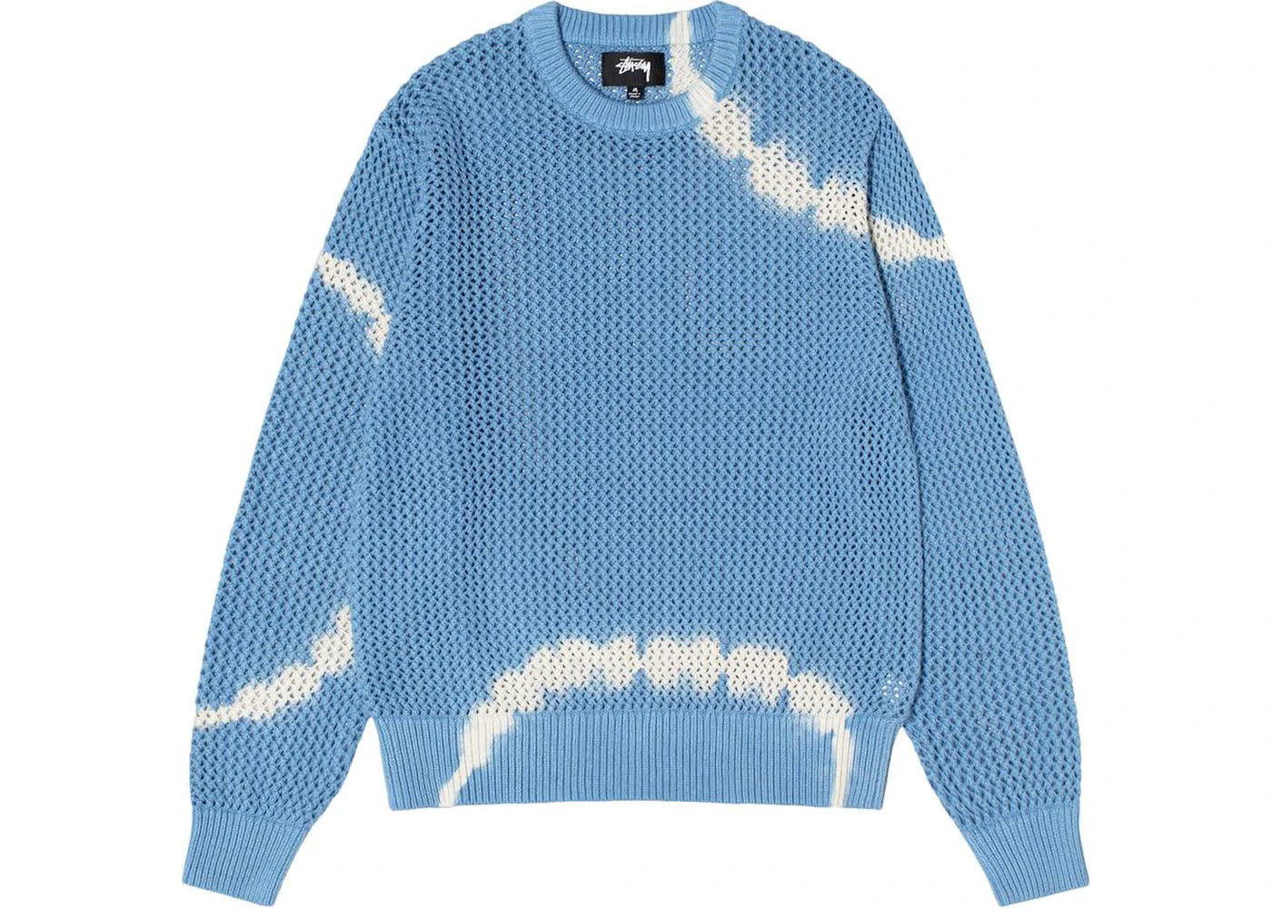 Pull Stussy en maille lâche teint aux pigments - Tie Dye/Bleu