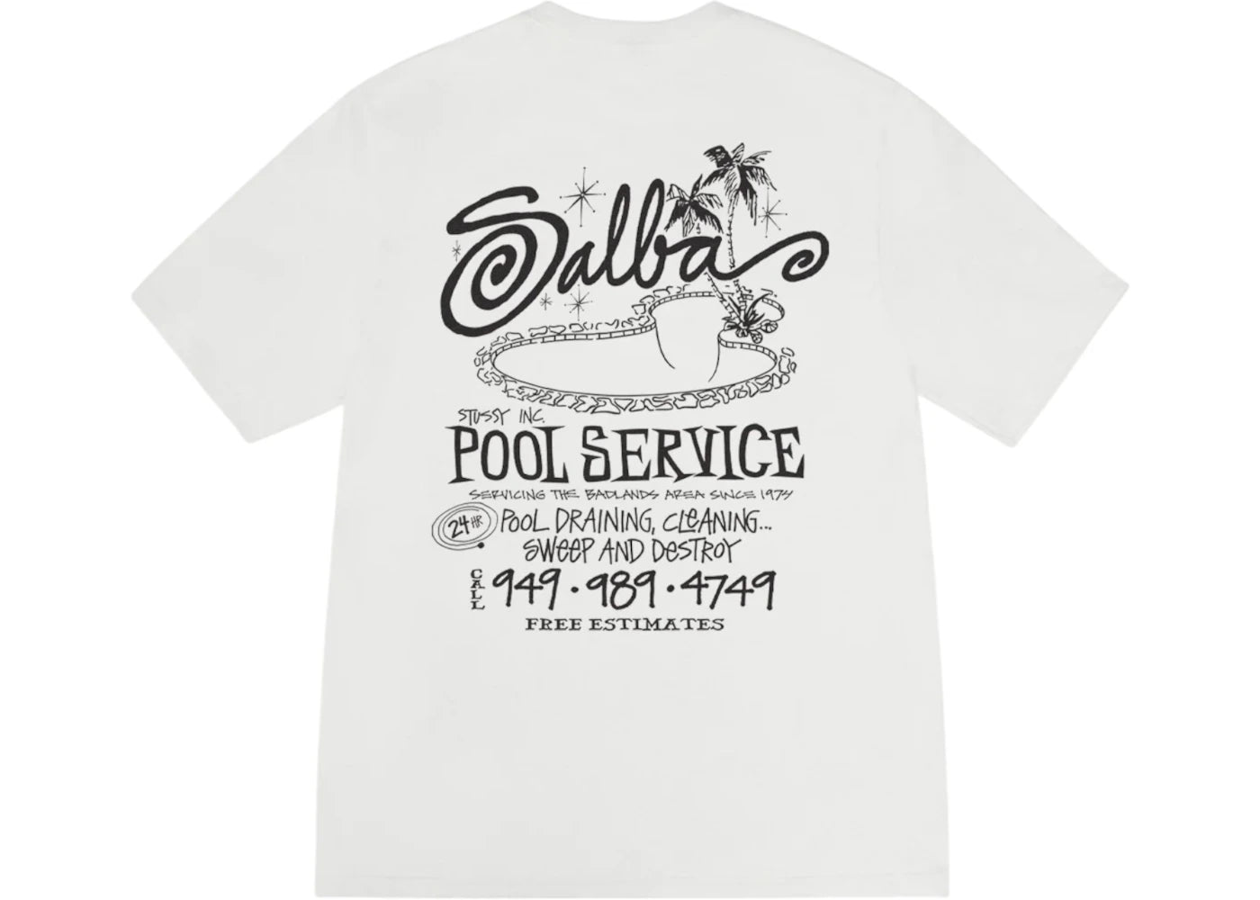 T-shirt Stussy Pool Service teint aux pigments - Naturel
